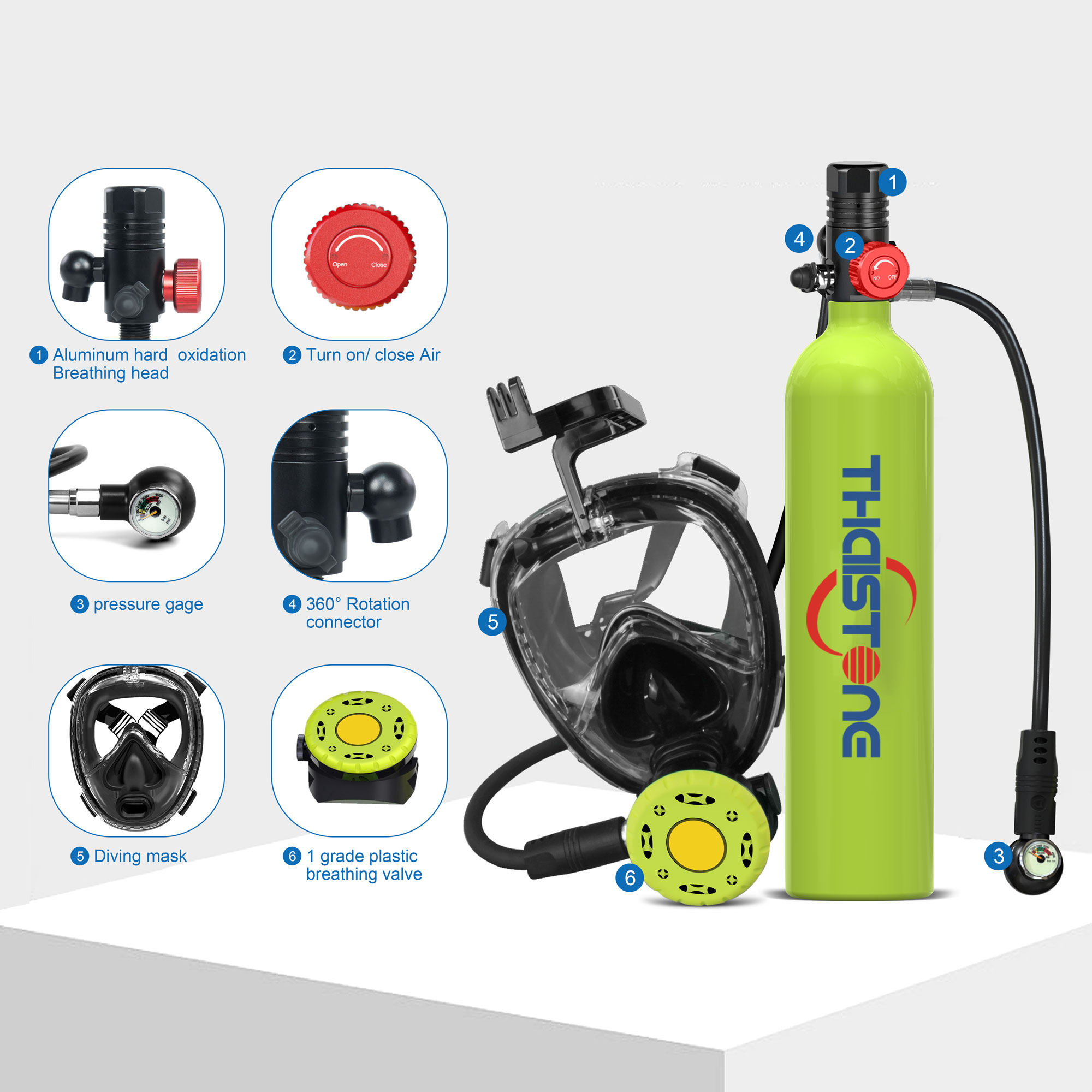 THAISTONE 1L Scuba Oxygen Tank - Aquatic Diving recensie en prijs
