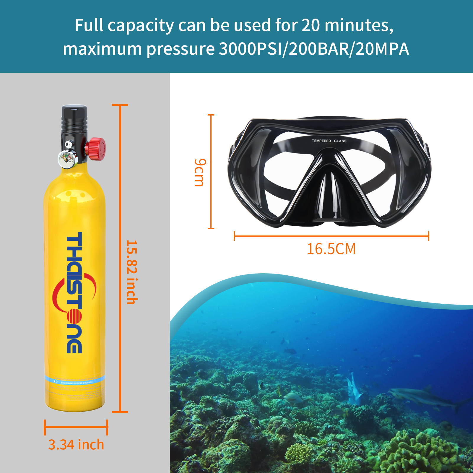 THAISTONE-1L Portable Scuba Di - Aquatic Diving recensie en prijs