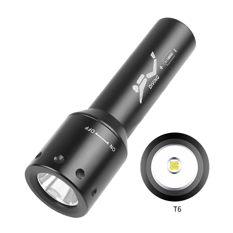 New T6 LED Diving Torch Long-R - Aquatic Diving recensie en prijs